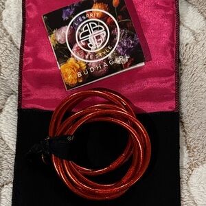 Buddha Girl Metallic Red Coil Bracelet - Multi-Wrap Stylish Accent